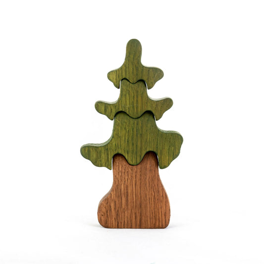 Wooden Pine Tree Puzzle For Safe Hand Painted Play - ToylandEU
