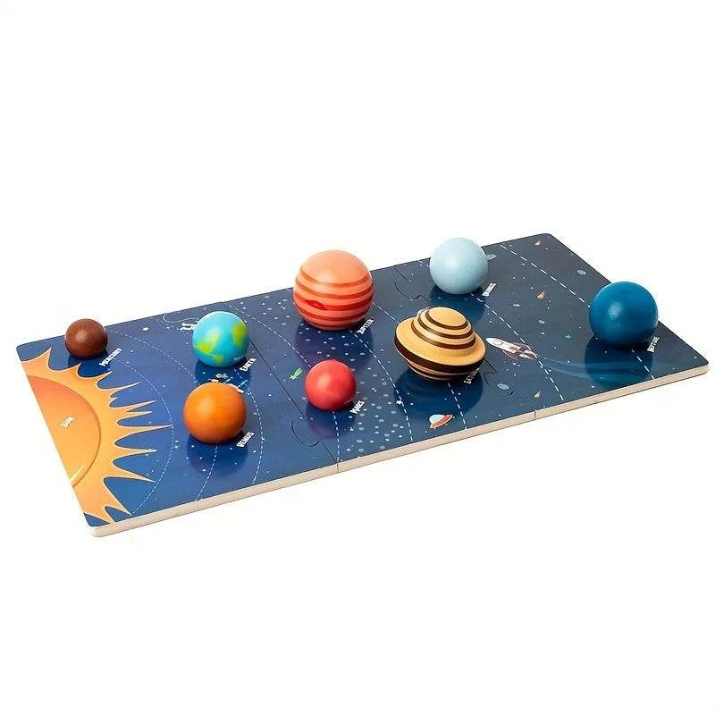 Wooden Planet Model Eight Planets in Space Scientific Exploration Toys Interactive Education - ToylandEU
