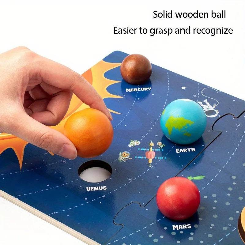 Wooden Planet Model Eight Planets in Space Scientific Exploration Toys Interactive Education - ToylandEU
