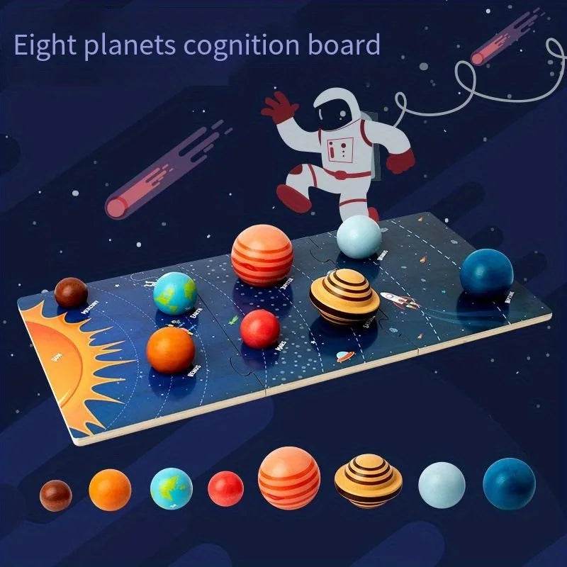Wooden Planet Model Eight Planets in Space Scientific Exploration Toys Interactive Education - ToylandEU