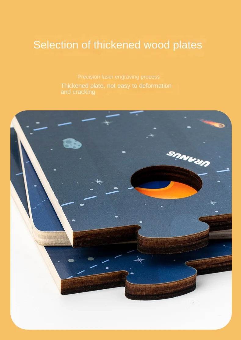 Wooden Planet Model Eight Planets in Space Scientific Exploration Toys Interactive Education - ToylandEU