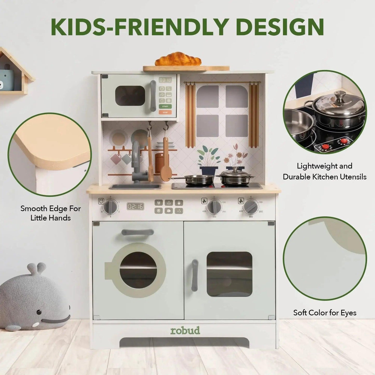  Wooden Play Kitchen Gift Idea With Lights And Sounds -  ToylandEU™