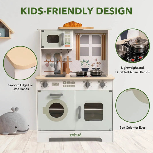 Wooden Play Kitchen Gift Idea With Lights And Sounds -  ToylandEU™
