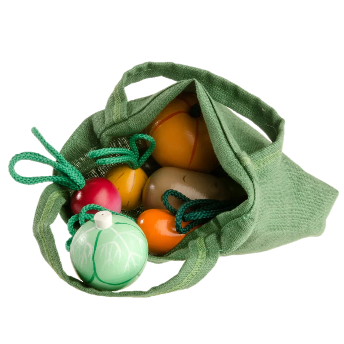 Wooden Play Vegetables Set With Water Based Paint Tote Bag - ToylandEU