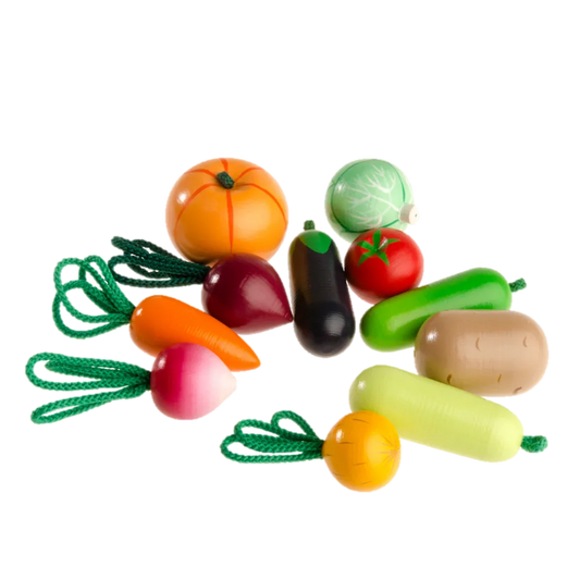 Wooden Play Vegetables Set With Water Based Paint Tote Bag - ToylandEU