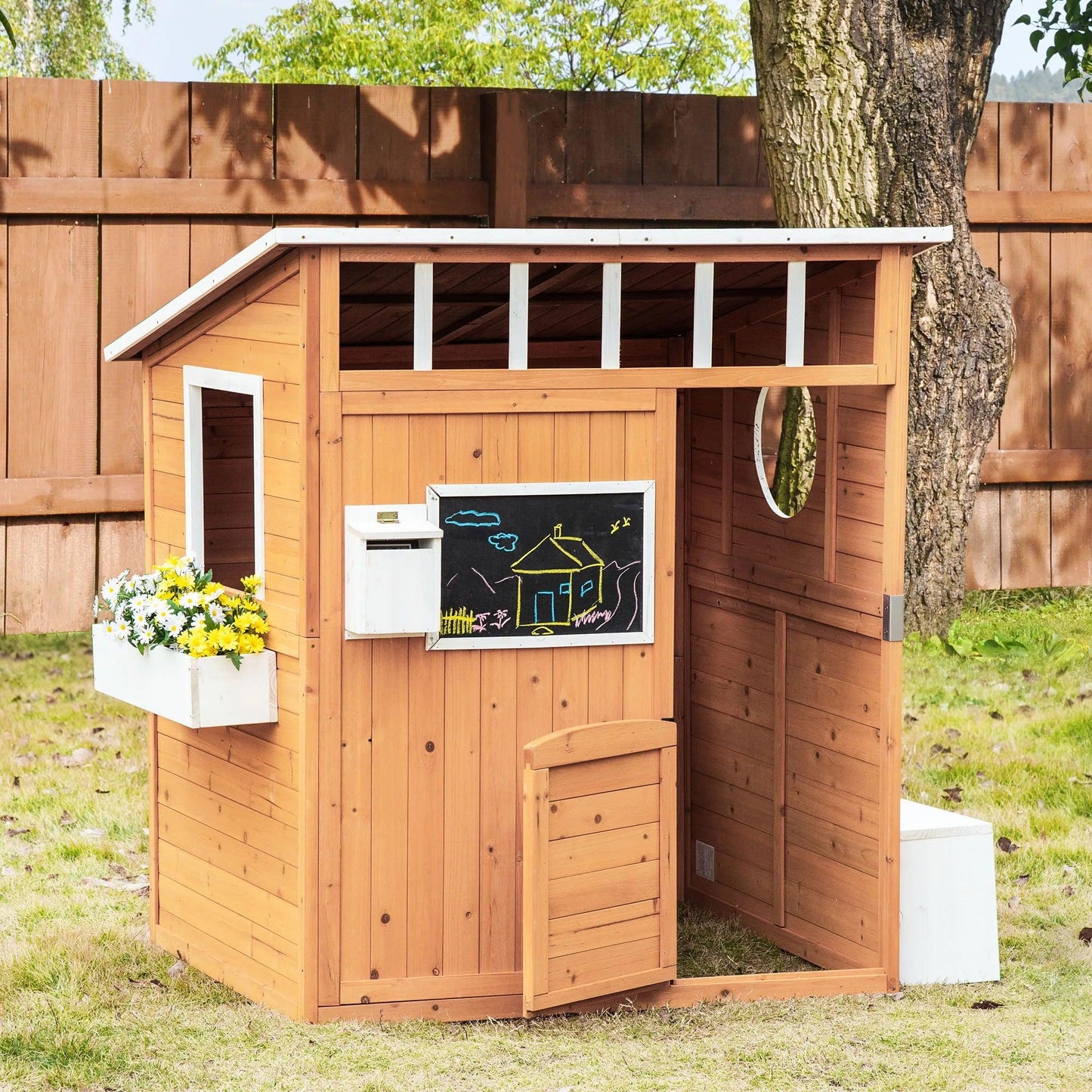  Wooden Playhouse for Kids Outdoor Backyard Fun Durable -  ToylandEU™
