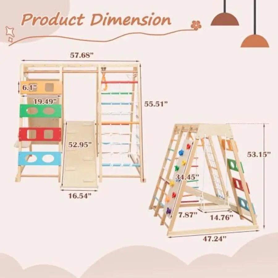  Wooden Playset All In One Indoor Outdoor Backyard -  ToylandEU™