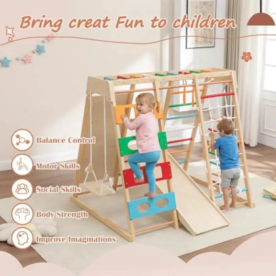  Wooden Playset All In One Indoor Outdoor Backyard -  ToylandEU™