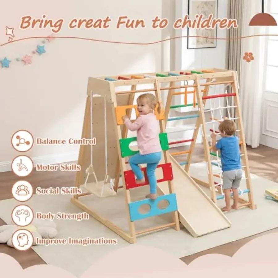  Wooden Playset All In One Indoor Outdoor Backyard -  ToylandEU™