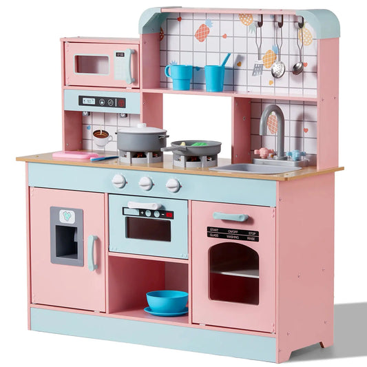  Wooden Pretend Play Kitchen Set Lights And Sounds -  ToylandEU™