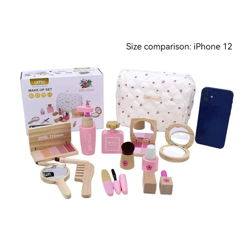 Wooden Pretend Play Makeup Set For Girls With Safe Cosmetics - ToylandEU