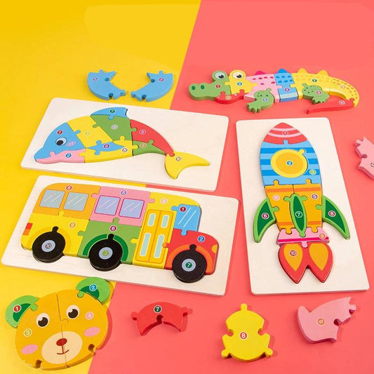  Wooden Puzzle | 3D Cartoon Animal | Toylandeu 
