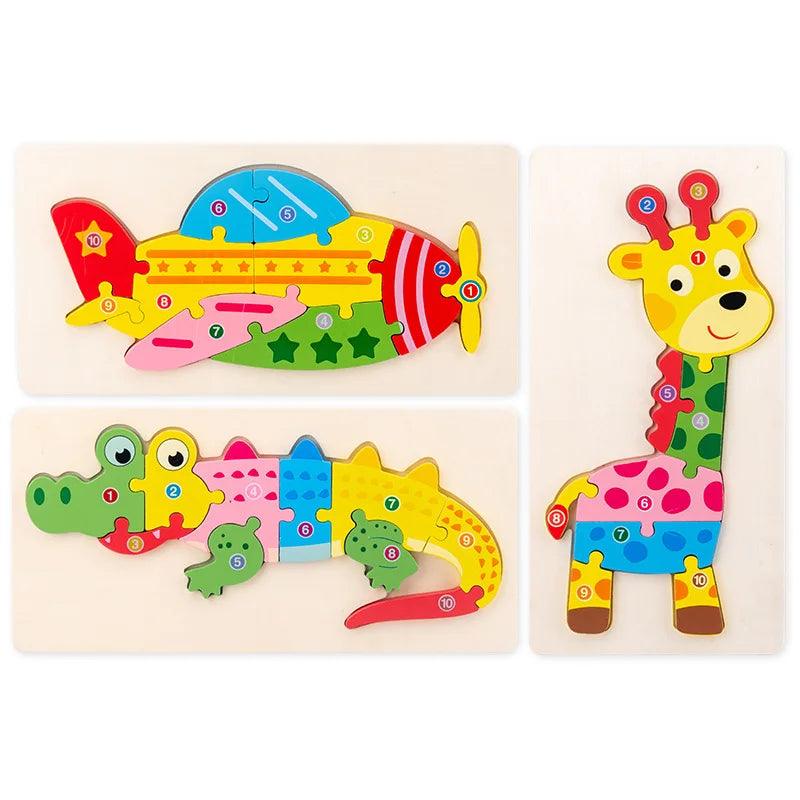  Wooden Puzzle | 3D Cartoon Animal | Toylandeu 