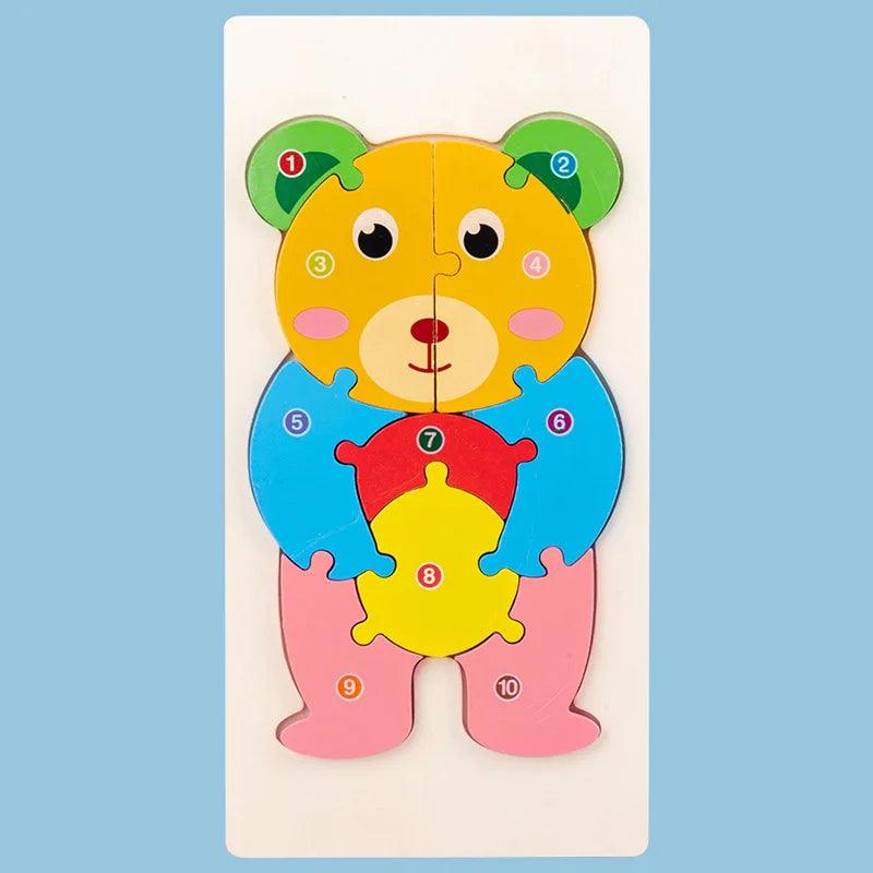  Wooden Puzzle | 3D Cartoon Animal | Toylandeu 