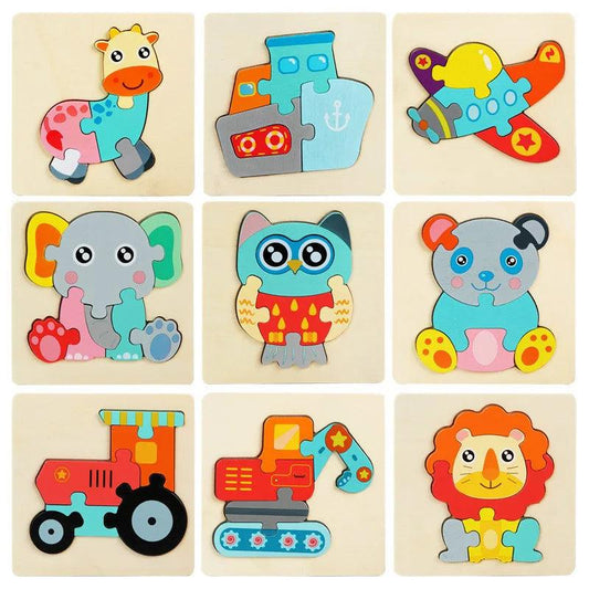  Wooden Puzzle | 3D Cartoon Animals | Toylandeu 