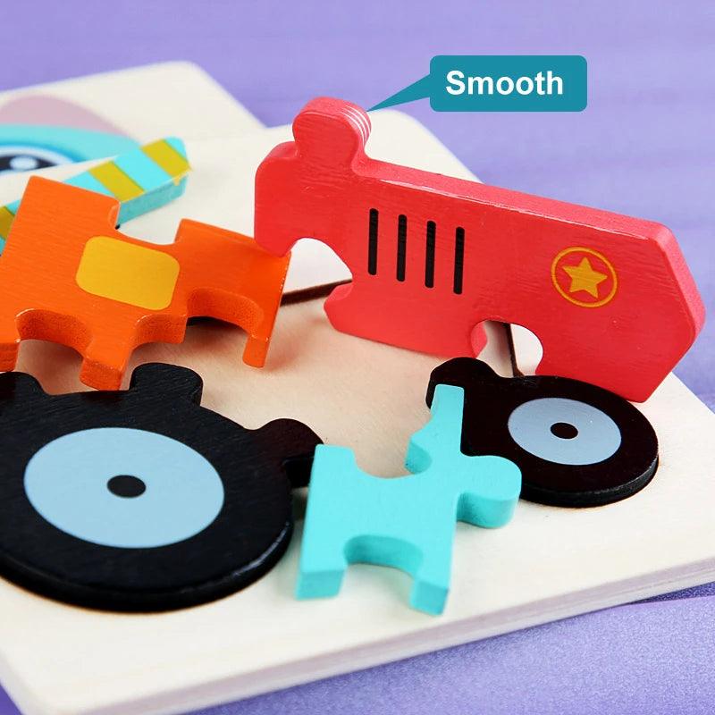  Wooden Puzzle | 3D Cartoon Animals | Toylandeu 