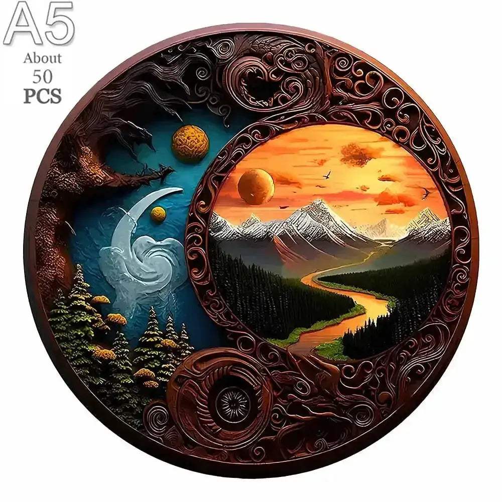 Wooden Puzzle Animal Round Educational Jigsaw For Kids And Adults - ToylandEU