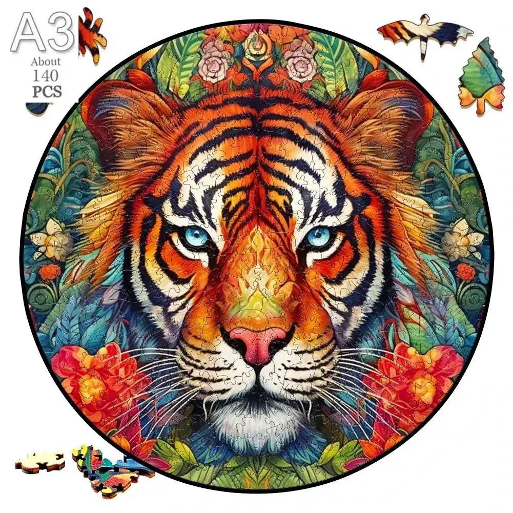 Wooden Puzzle Animal Round Educational Jigsaw For Kids And Adults - ToylandEU