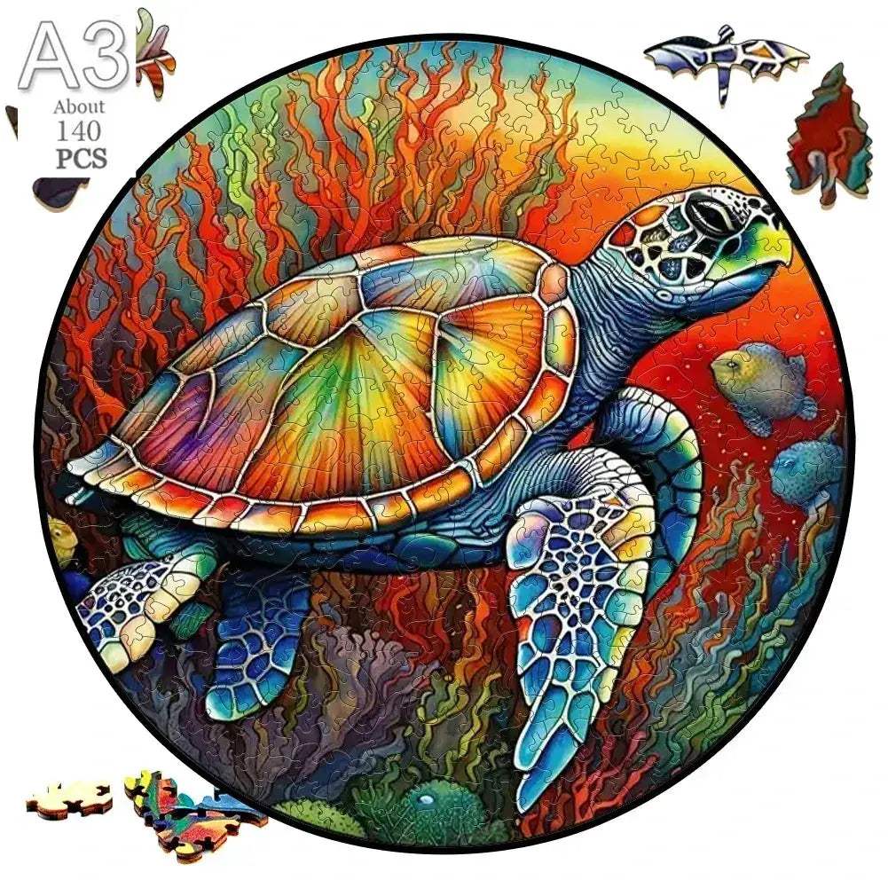Wooden Puzzle Animal Round Educational Jigsaw For Kids And Adults - ToylandEU
