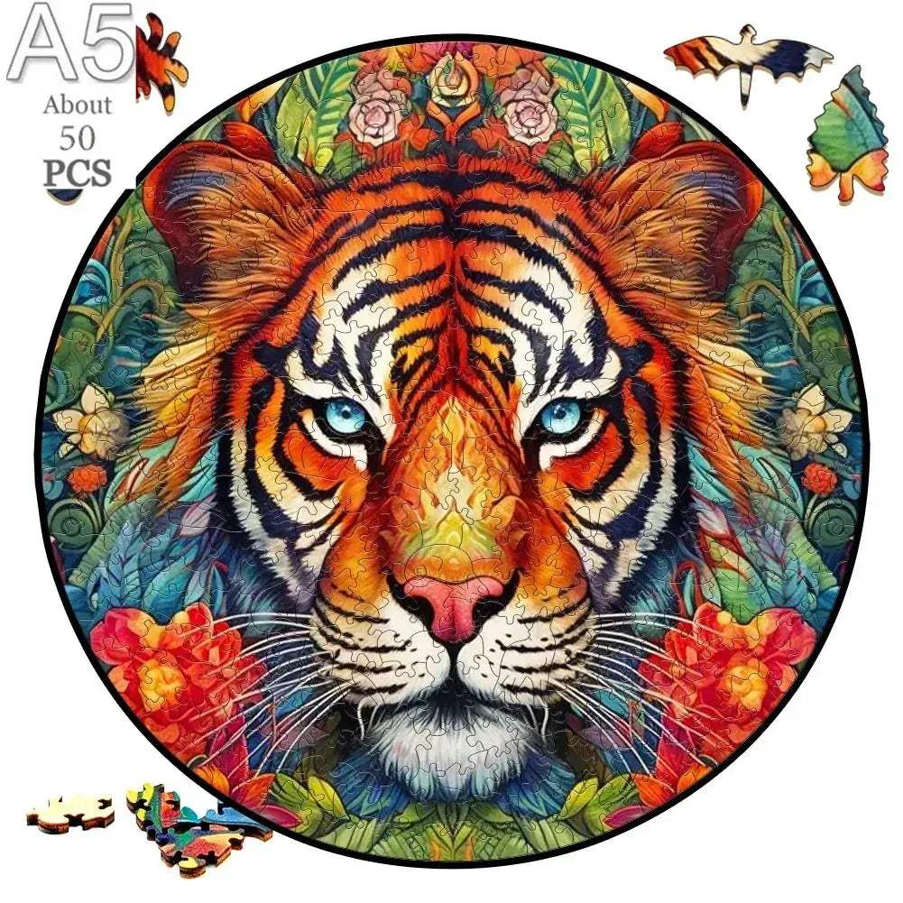 Wooden Puzzle Animal Round Educational Jigsaw For Kids And Adults - ToylandEU