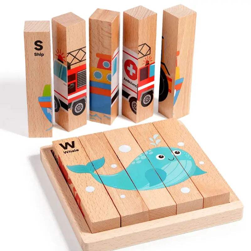 Wooden Puzzle Blocks Dinosaurs for Kids Educational Toy - ToylandEU