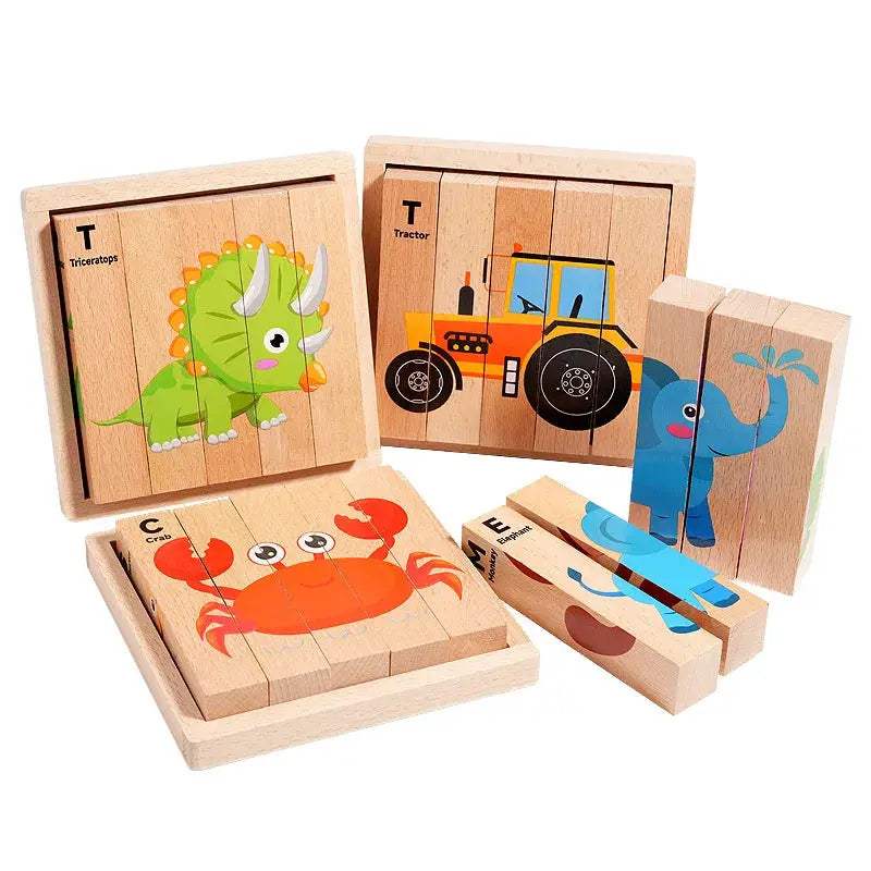 Wooden Puzzle Blocks Dinosaurs for Kids Educational Toy - ToylandEU