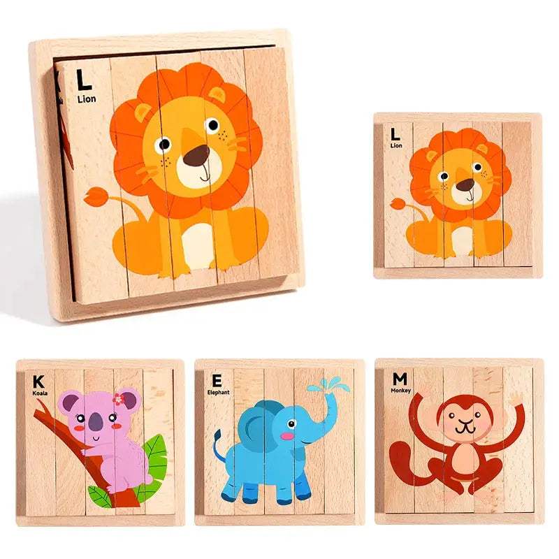 Wooden Puzzle Blocks Dinosaurs for Kids Educational Toy - ToylandEU
