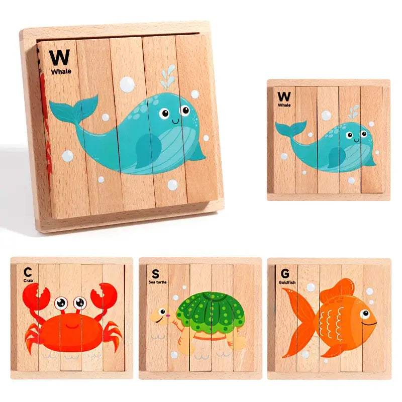 Wooden Puzzle Blocks Dinosaurs for Kids Educational Toy - ToylandEU