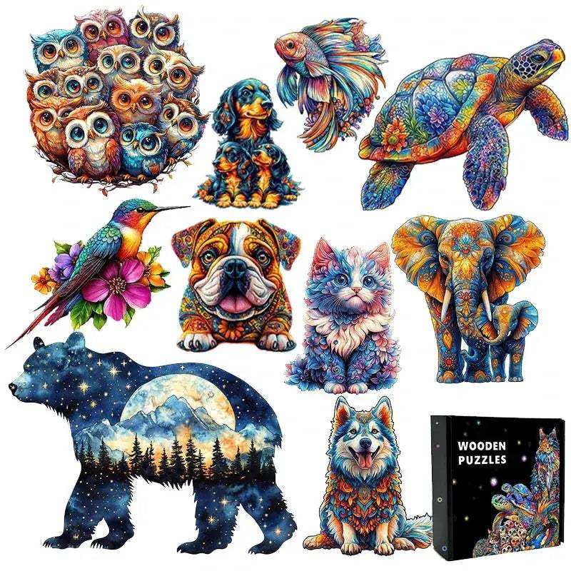 Wooden Puzzle Dog 3D Educational Toy For All Ages Fun - ToylandEU