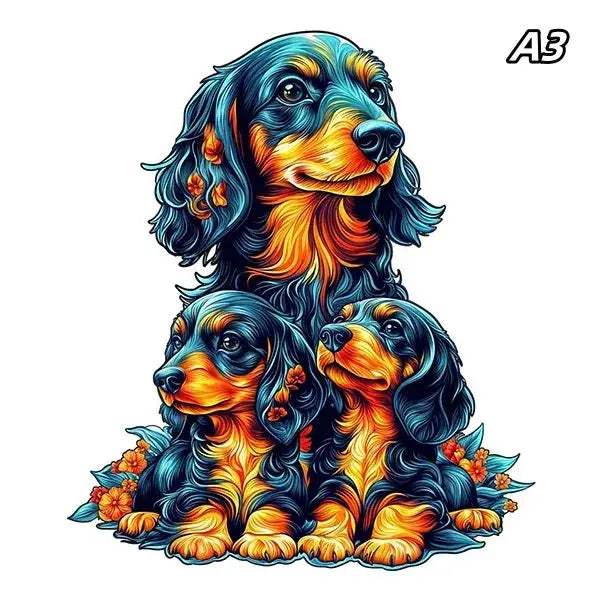 Wooden Puzzle Dog 3D Educational Toy For All Ages Fun - ToylandEU