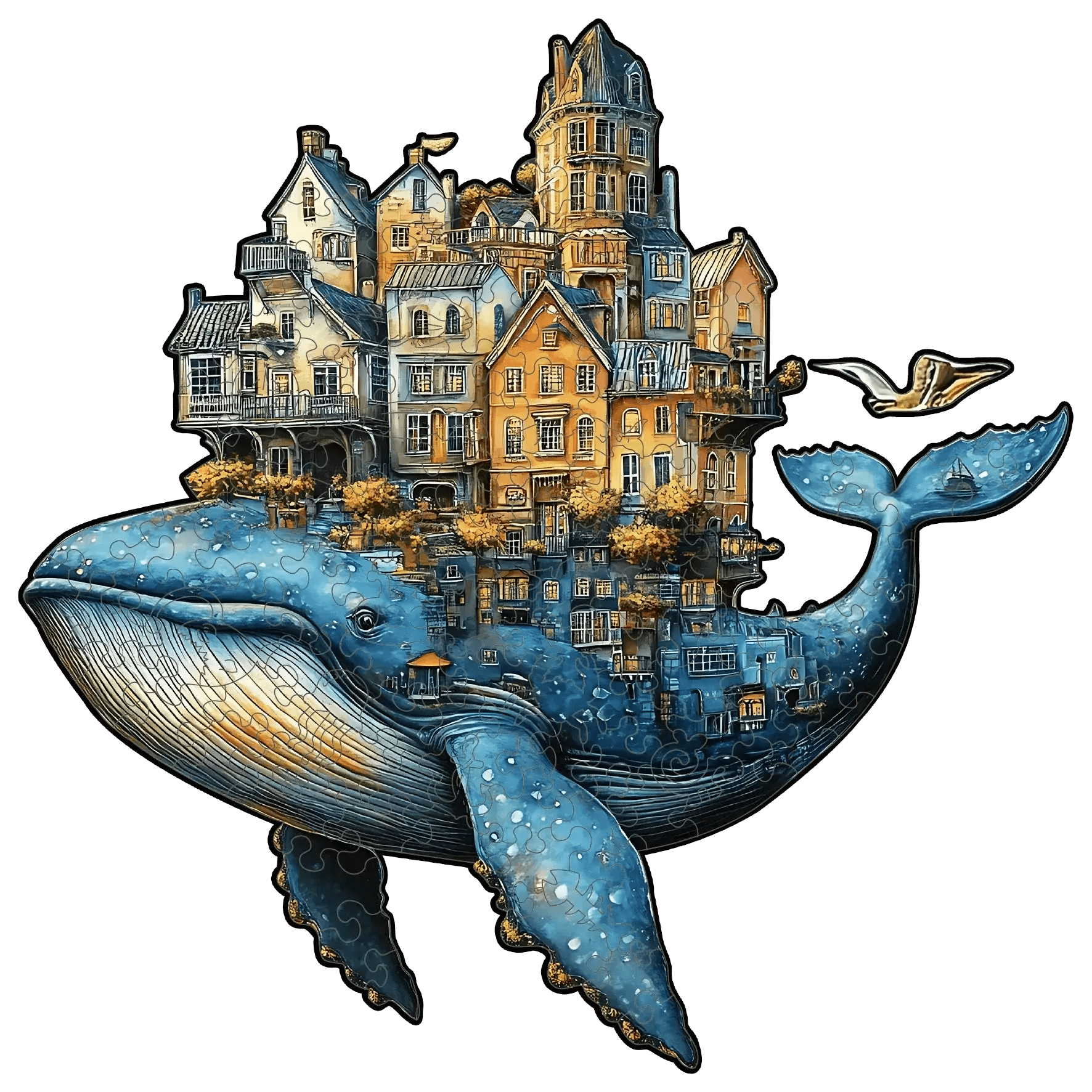 Wooden Puzzle For Adults Whale Castle Unique Shape Jigsaw - ToylandEU