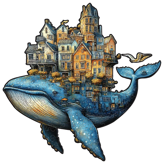 Wooden Puzzle For Adults Whale Castle Unique Shape Jigsaw - ToylandEU