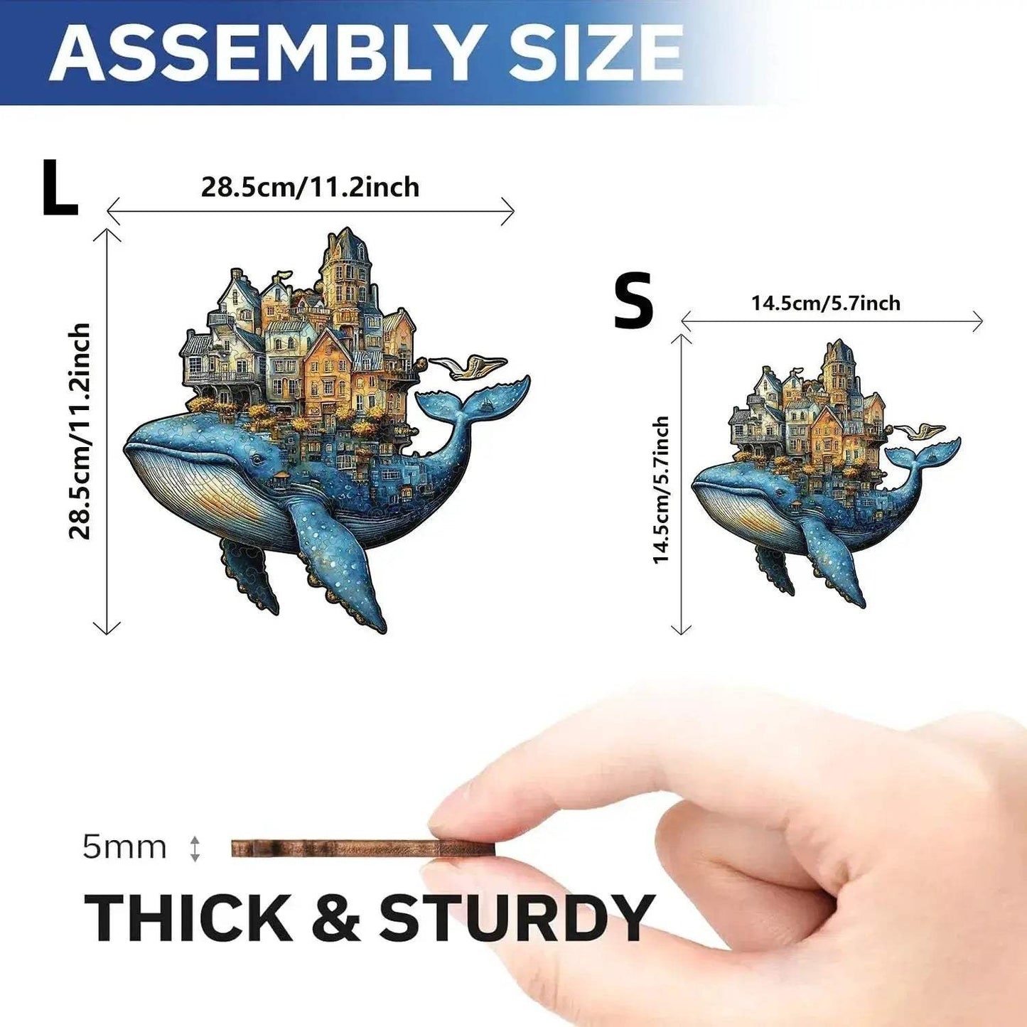 Wooden Puzzle For Adults Whale Castle Unique Shape Jigsaw - ToylandEU