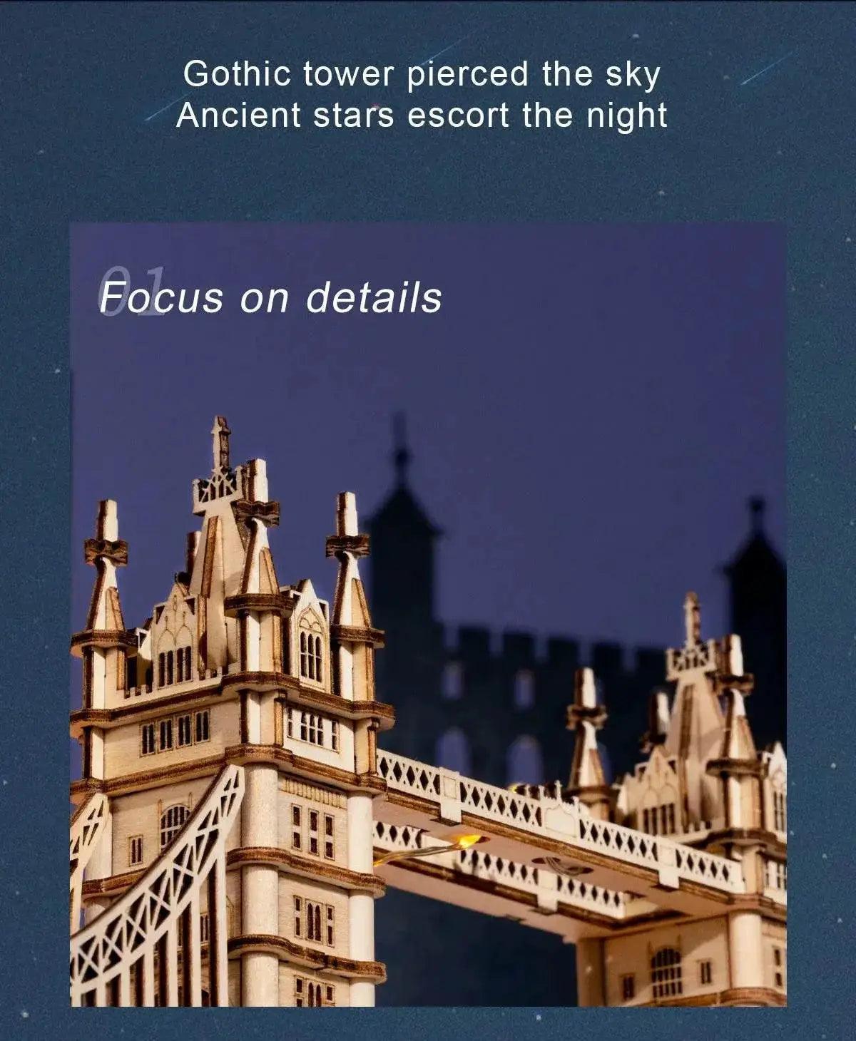  Wooden Puzzle Game DIY 3D Tower Bridge,Big Ben,Famous Building Assembly Toy Gift for Children Teen Adult -  ToylandEU™