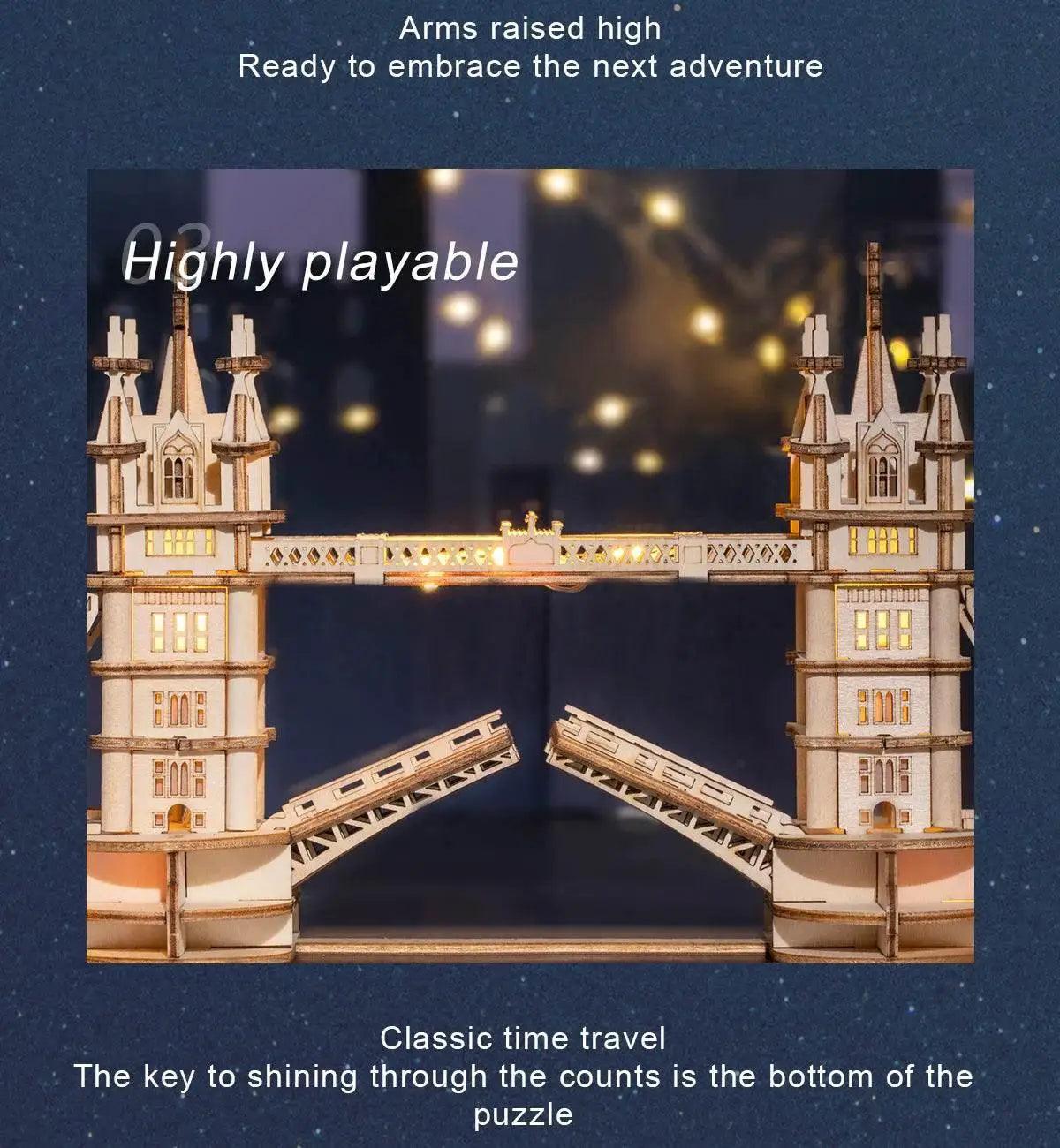  Wooden Puzzle Game DIY 3D Tower Bridge,Big Ben,Famous Building Assembly Toy Gift for Children Teen Adult -  ToylandEU™