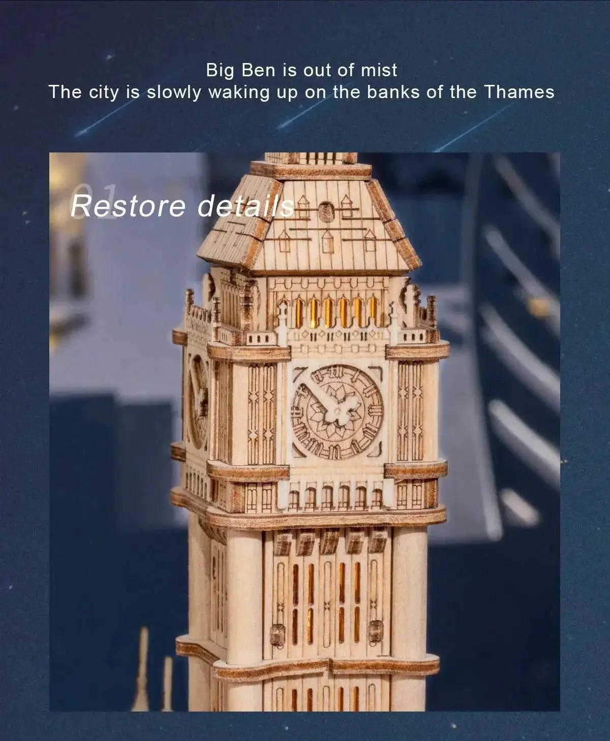  Wooden Puzzle Game DIY 3D Tower Bridge,Big Ben,Famous Building Assembly Toy Gift for Children Teen Adult -  ToylandEU™