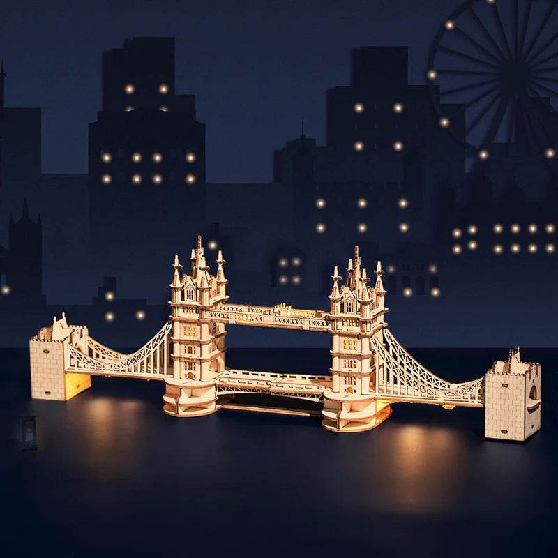 Wooden Puzzle Game DIY 3D Tower Bridge,Big Ben,Famous Building Assembly Toy Gift for Children Teen Adult - ToylandEU