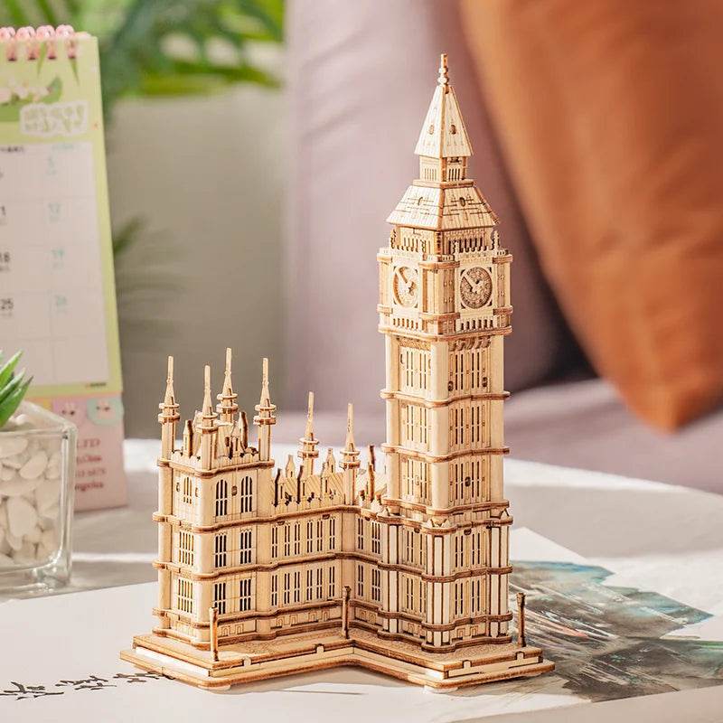 Wooden Puzzle Game DIY 3D Tower Bridge,Big Ben,Famous Building Assembly Toy Gift for Children Teen Adult - ToylandEU