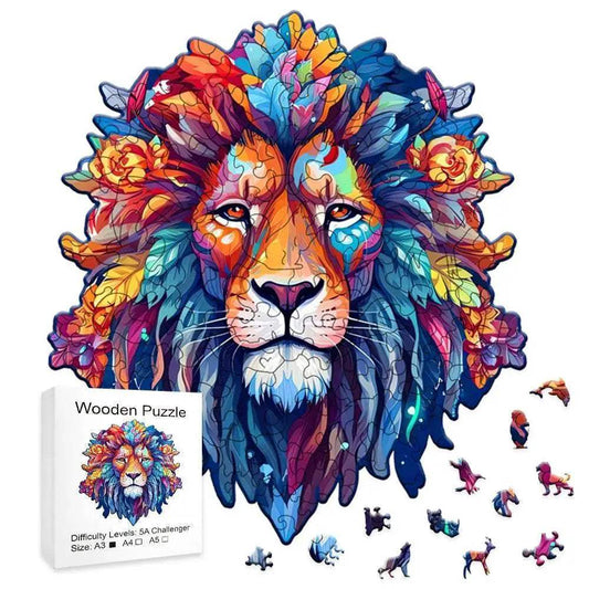  Wooden Puzzle Model Assembly Lion Pattern 3D Decompression -  ToylandEU™