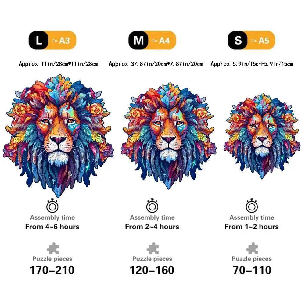  Wooden Puzzle Model Assembly Lion Pattern 3D Decompression -  ToylandEU™
