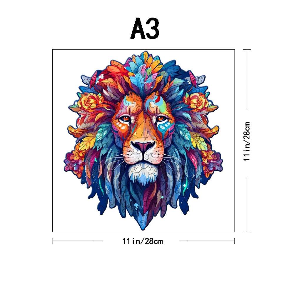 Wooden Puzzle Model Assembly Three Dimensional Lion Pattern - ToylandEU