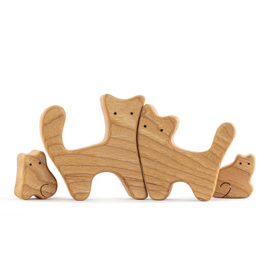 Wooden Puzzle Set For Kids Cat Theme Educational Fun Decor - ToylandEU