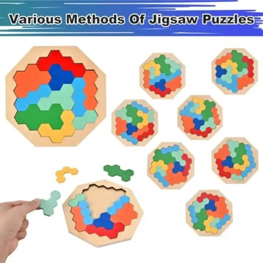  Wooden Puzzle Set Russian Blocks Tangram Brain Teasers -  ToylandEU™