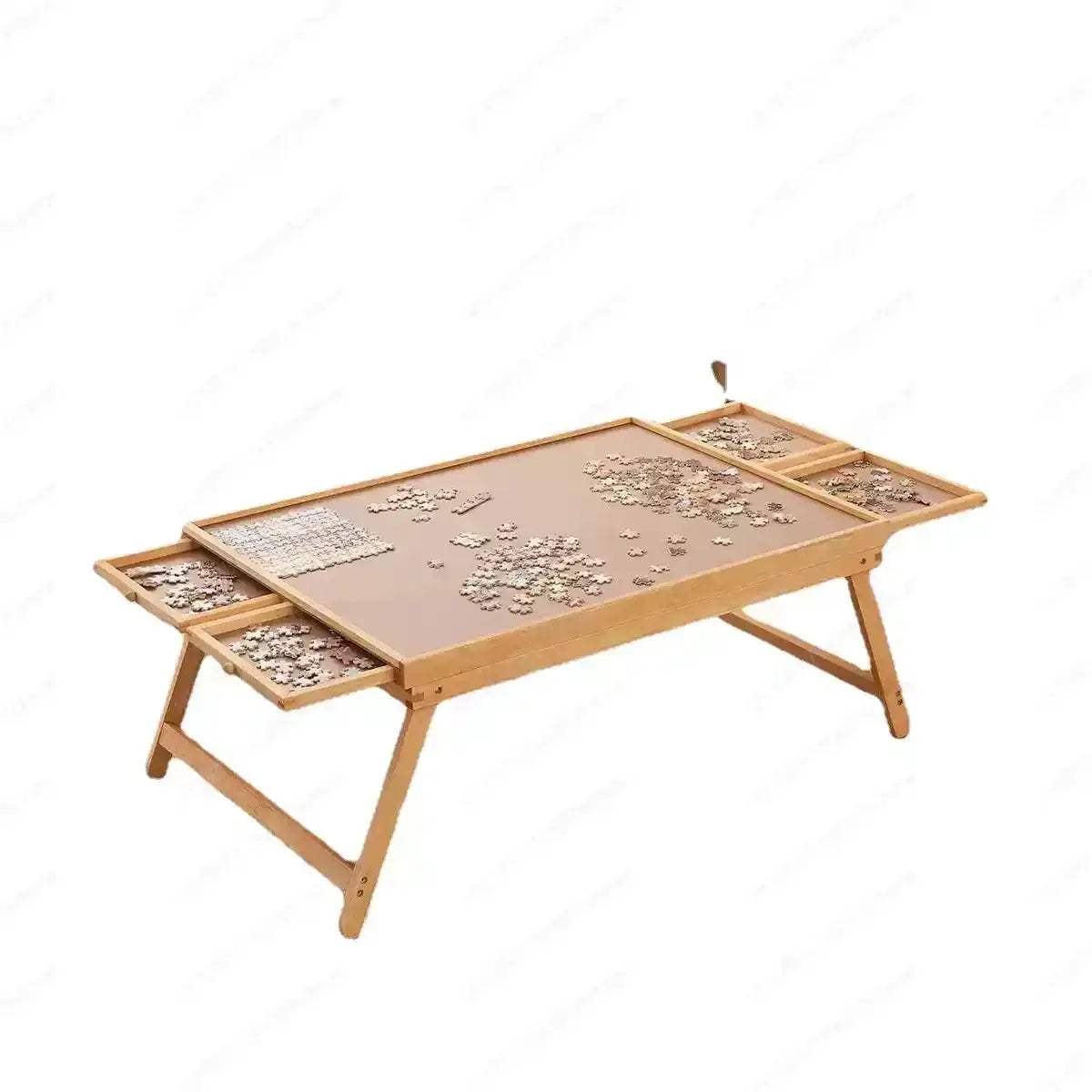  Wooden Puzzle Table With 4 Drawers Folding Storage -  ToylandEU™