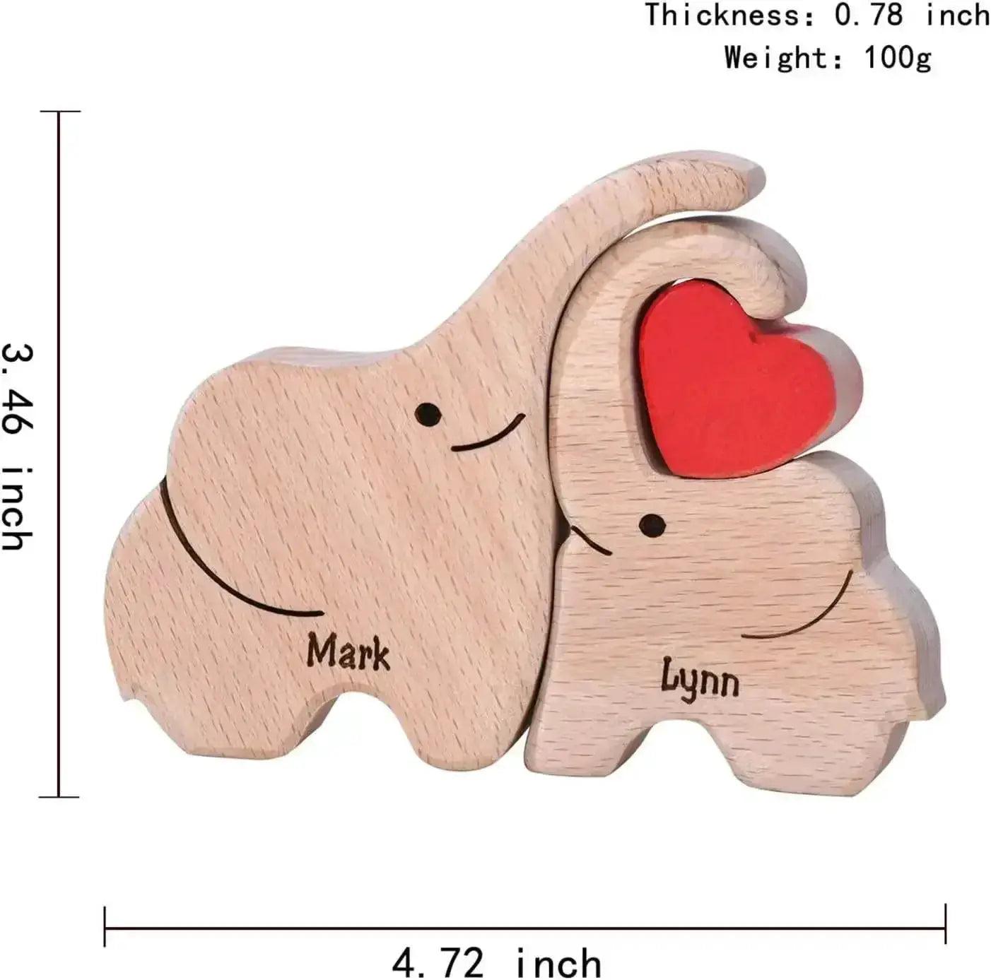  Wooden Puzzles Elephant Family Customizable Gift -  ToylandEU™