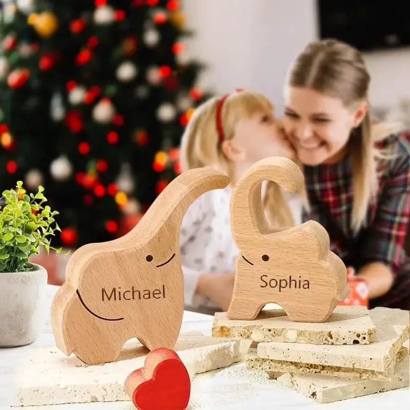 Wooden Puzzles Elephant Family Customizable Gift For Loved Ones - ToylandEU
