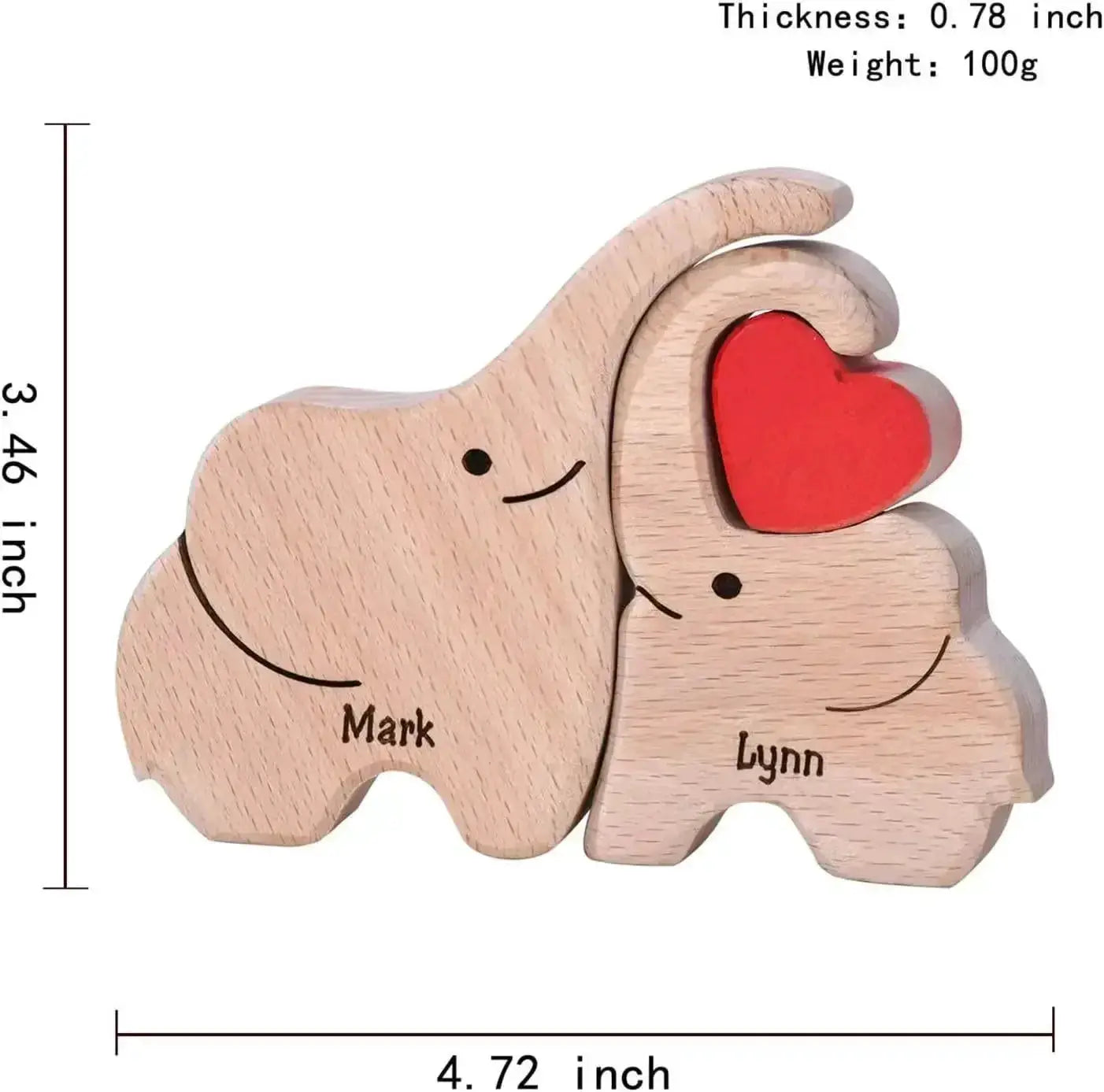 Wooden Puzzles Elephant Family Customizable Gift For Loved Ones - ToylandEU