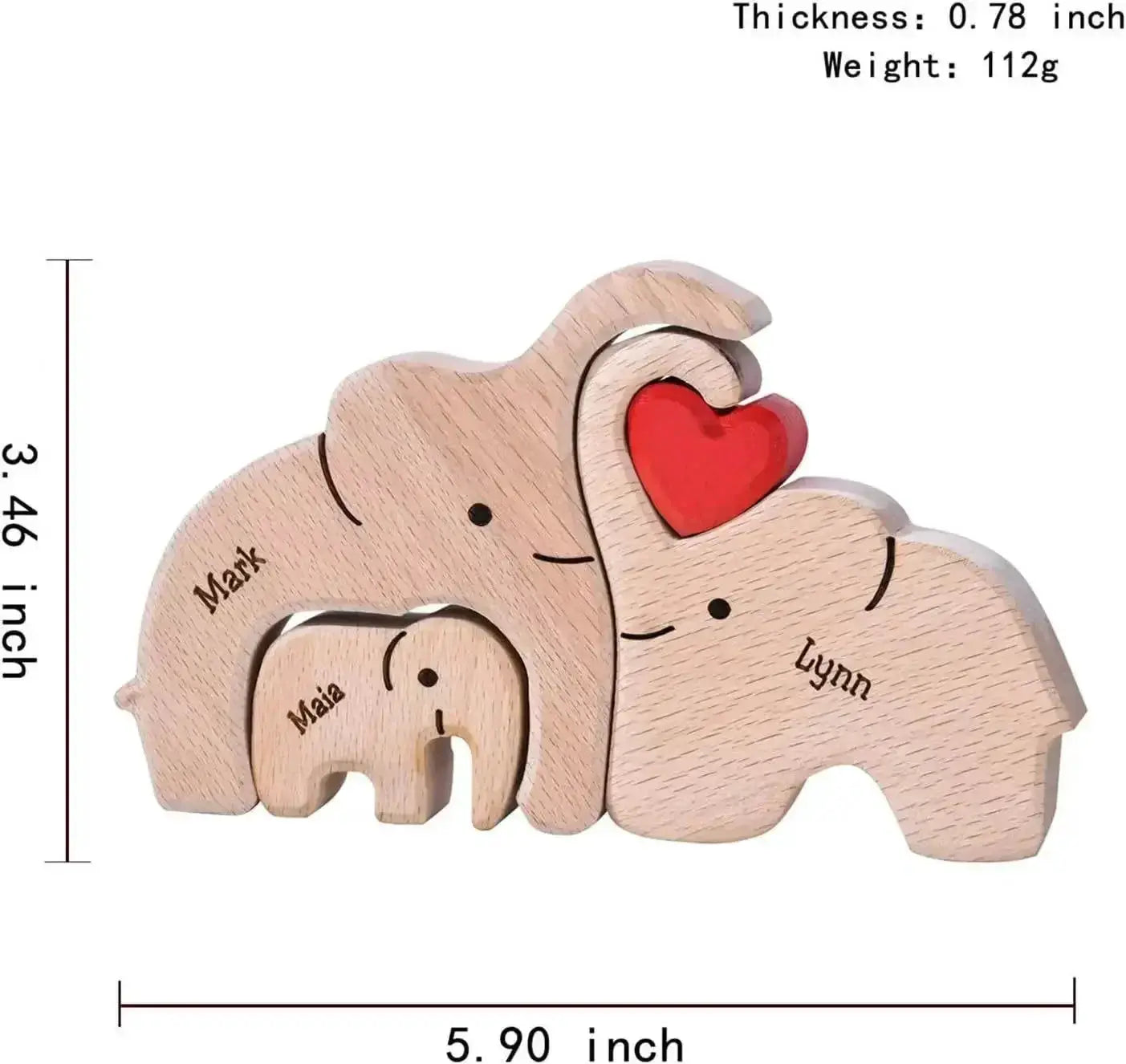 Wooden Puzzles Elephant Family Customizable Gift For Loved Ones - ToylandEU