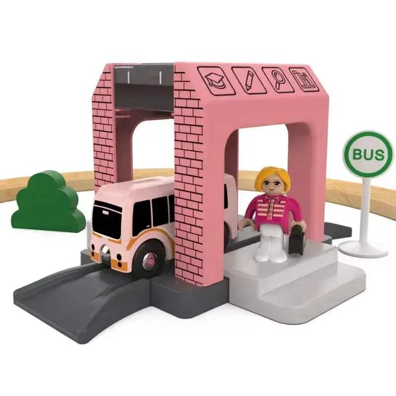 Wooden Railway Track Set With Magnetic Train Car For Kids - ToylandEU