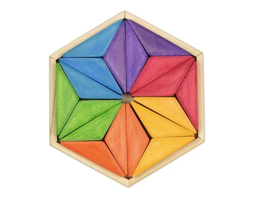 Wooden Rainbow Puzzle With 18 Colorful Pieces Round Frame - ToylandEU